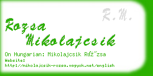 rozsa mikolajcsik business card